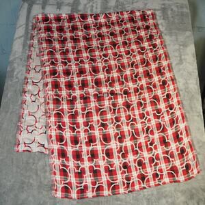 Disney Parks Merchandise Mickey Mouse Plaid Scarf 56" x 68" Tartan Red Reversibl